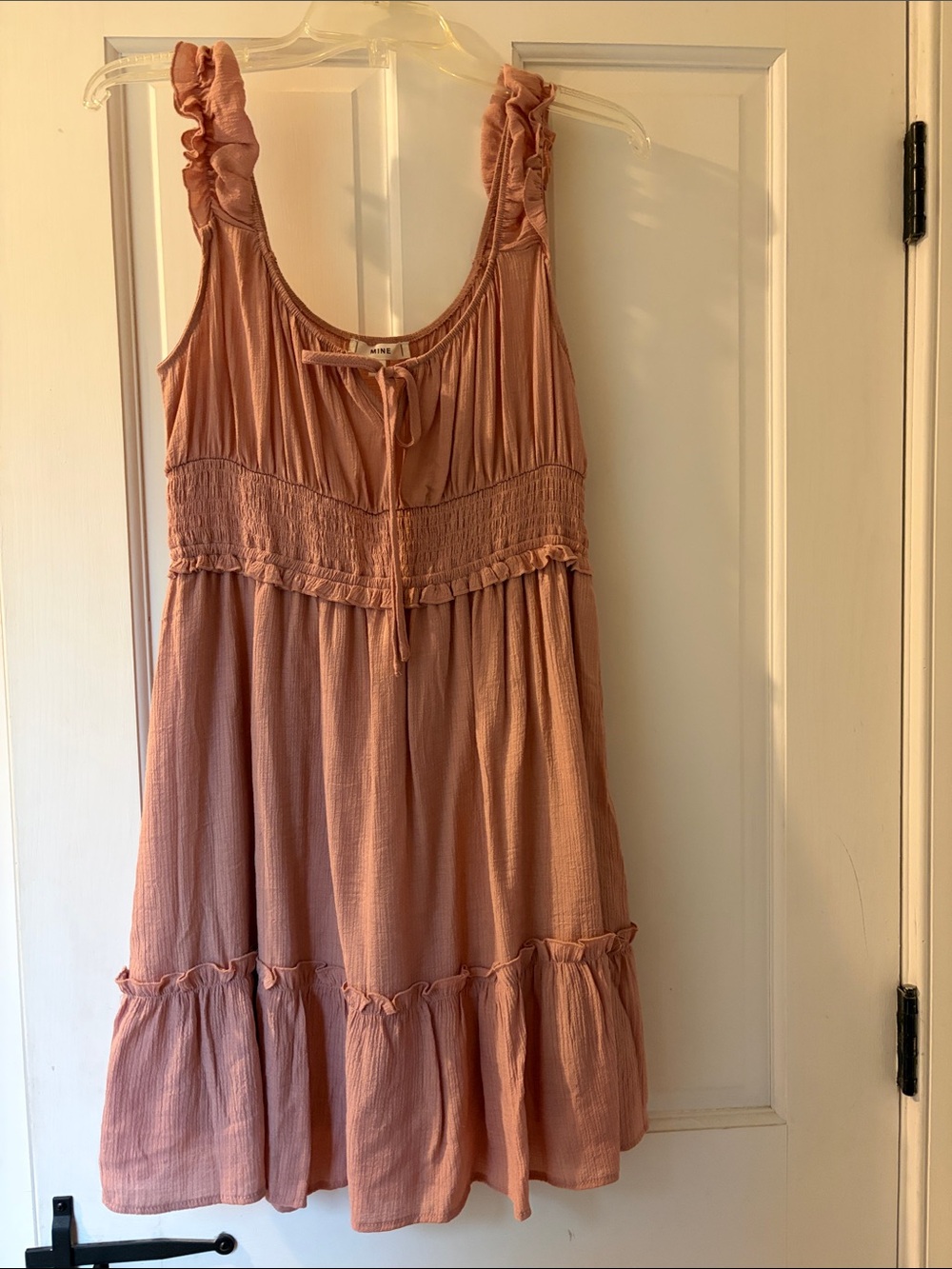 mine Dusty Rose Ruffle-Strap Tiered Summer Dress